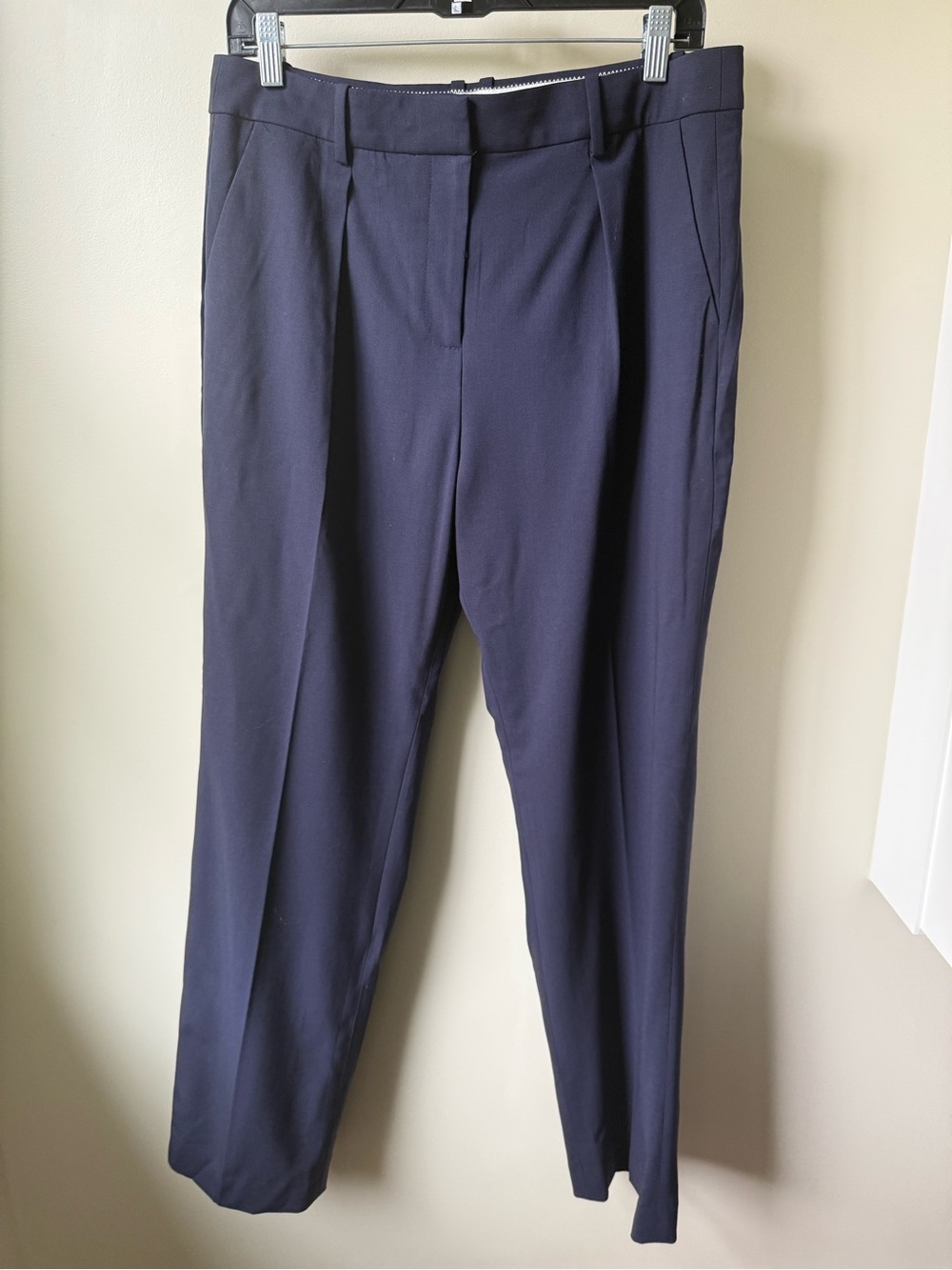 NWT J CREW Portia Pants Trousers Italian Bi Stretch Wool Blend Navy Blue 10
